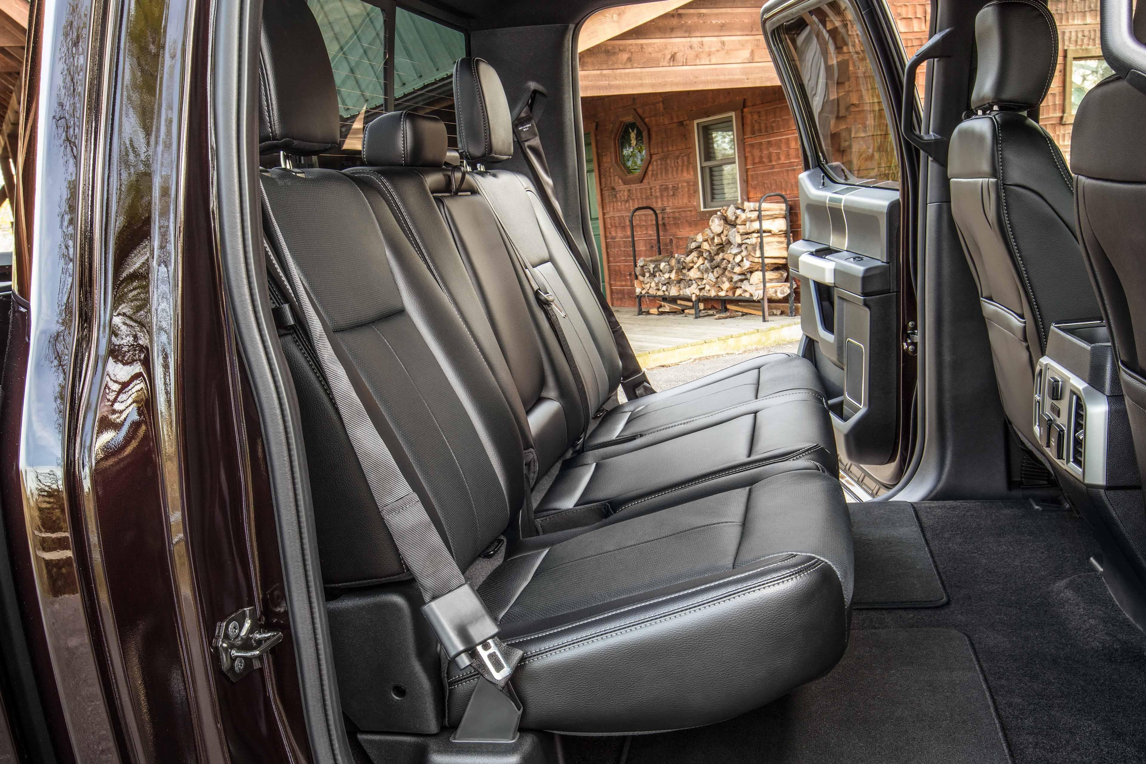 Back seat interior of the 2019 Ford F-150 XLT SuperCrew in Blue at Cabot Ford Lincoln in St. John's, Newfoundland and Labrador (NL) Back seat interior of the 2019 Ford F-150 XLT SuperCrew in Blue at Cabot Ford Lincoln in St. John's, Newfoundland and Labrador (NL)